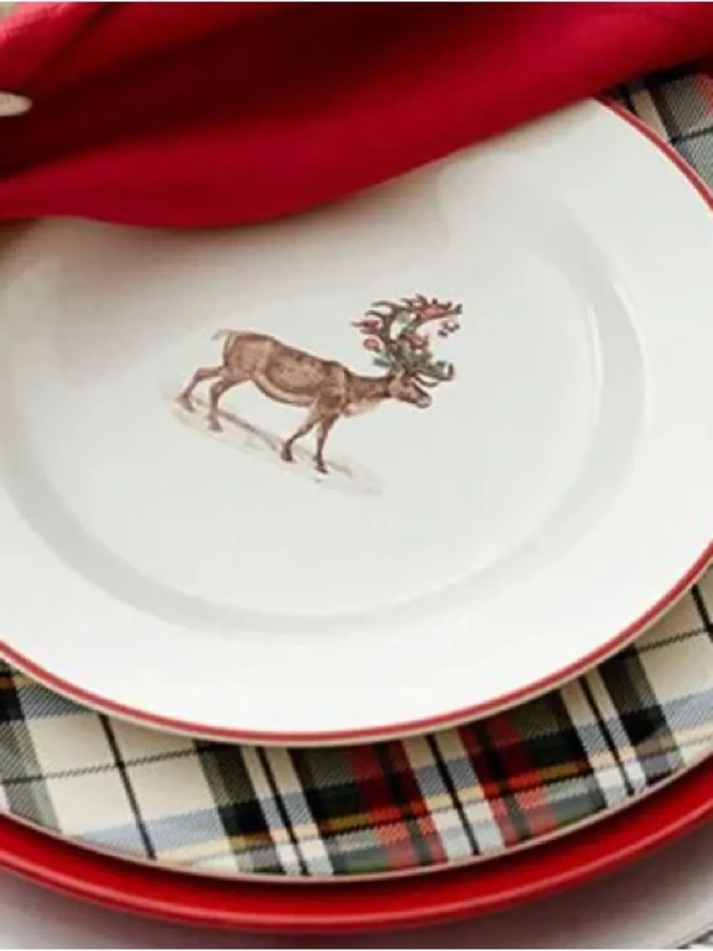 Pottery Barn Silly Stag Set of 4 Salad Plates